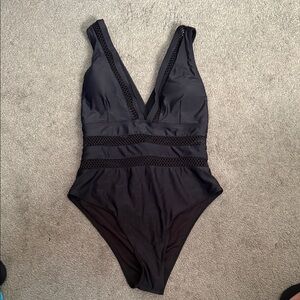 Elegant Black One-Piece Swimsuit